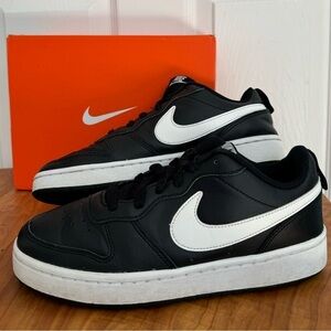 Nike Court Borough Grade School Youth Size 6Y Sneakers Running Shoes Black White